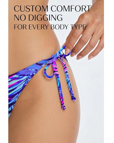 Image of Holipick Bikini Bottoms for Women String Bathing Suit Bottom with Moderate Coverage Low Waist Swim Bottom
