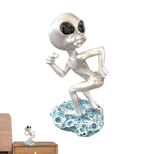 Figure de décoration de jardin extraterrestre - Extrêmement Garden State pour patio, balcon, pot à fleurs | Ornement de figure extraterrestre drôle pour le bureau, étagère, statue d'artisanat artistiq