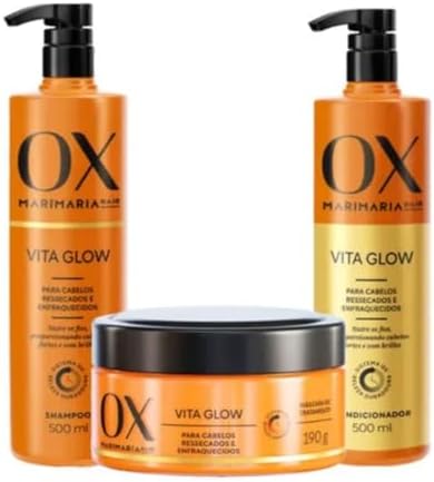 Kit OX Mari Maria Vita Glow Shampoo 500ml +Condicionador 500ml e ...