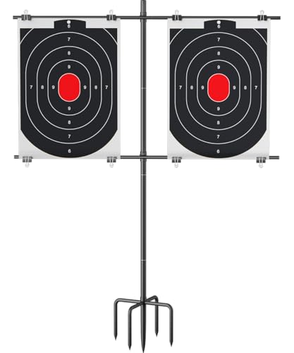 Ardier Adjustable Shooting Target Stand with 5-Prong Base, Portable Target Steel Holder for Firearms, BB Guns, Airsoft and Rifle Practice, Hunting & Shooting Accessory for Outdoor Range (No Paper)