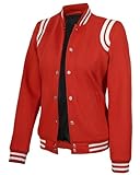 Decrum Red Football Jackets for Women - Women Bomber Jacket Women | [40177023] Detalng Red, M