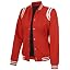 Womens Detailing Varsity Jacket - Red