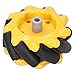 Yellow 60mm High Hideness Mecanum Wheel Omni-Directional Wheel TT Motor Hubs/ Connector for Robot Car Kit DIY STEM Toy Parts((2 Pair)), Industrial Robots and Accessories