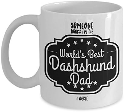 World's Best Dachshund Gifts - Great Gift for Long Hair Dachshund Dad Mug - Show Your Favorite Dachshund Dad Some Love