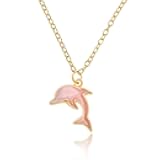 MXXGMYJ Dolphin Necklace for Women Birthday Friendship Gifts for Her Ocean Sea Animal Pendant Chain Necklaces Gifts Ideas
