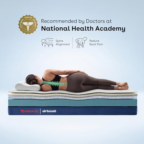 Image of Duroflex Duropedic LiveIn Airboost 2.8 Mattress |3X Breathable |30% Deeper Sleep |Medium Firm Orthopedic Mattress |NHA Approved |8 Inch, Queen Size Bed Mattress |10 Years Warranty (78x36x8 Inch)