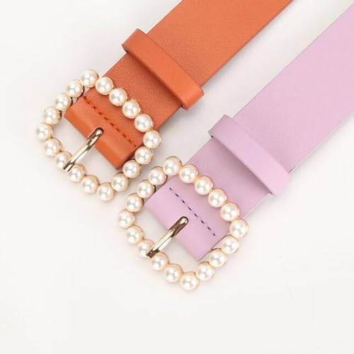 eYLun Womens Leather Belt Square Buckle Ladies Belt Grommet Leather Waist Belts for Dress Jeans Pants3