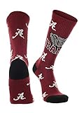 Alabama Crimson Tide Socks Sock Mayhem Crew (Crimson/Black/White, Large)