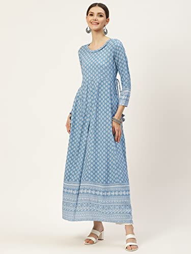 Image of KBZ Womens Rayon Printed Anarkali Kurta