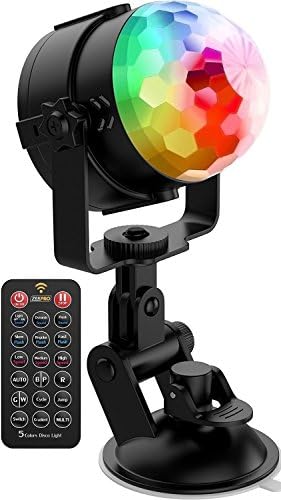 Sound Activated Disco Ball Lights [Free Wall Holder] 3 Modes - Portable Multi Color LED Party Lights - Christmas LED Lights Indoor/Outdoor - Karaoke Strobe Lights for DJs Kids Club and Home Parties