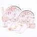 Woodland Creatures Baby Shower | Stunning Real Rose Gold Foil | Serves 32 | Woodland Party Supplies | Woodland Baby Shower or Birthday for Little Girl