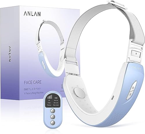 ANLAN Reductor de Papada Lifting V-Face, EMS Masajeador Facial Shapping con Caliente, Lifting y...
