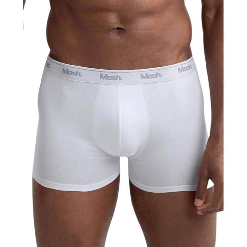 Kit 3 Cuecas Boxer Algodão Mash - Branco