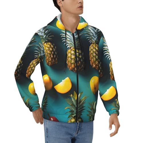 Sweat à capuche homme fermeture éclair motif ananas pour éviter le look terne