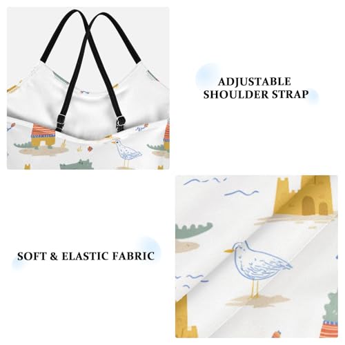 Crocodile Pigeon Pattern Girls One Piece Swimsuits Summer Quick Dry Beach Bathing Suit4