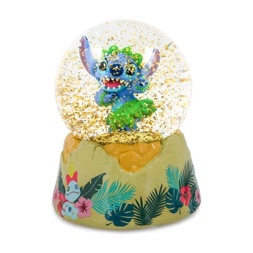 Disney Lilo & Stitch Hula Dancing Snow Globe with Glitter Display | 6 Inches Tall