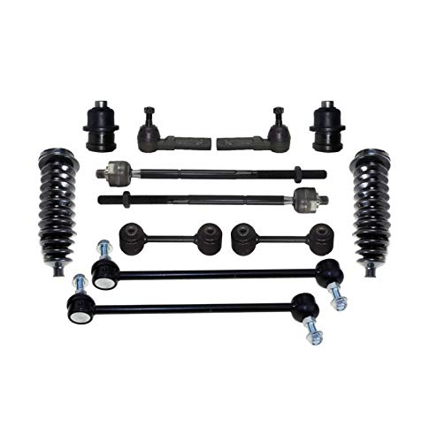PartsW - 12 Pc Suspension Kit Front Rear Sway Bars Tie Rod Ends Rack & Pinion Bellow Boots Fits CHRYSLER GRAND VOYAGER 2000/CHRYSLER TOWN AND COUNTRY/CHRYSLER VOYAGER 2000