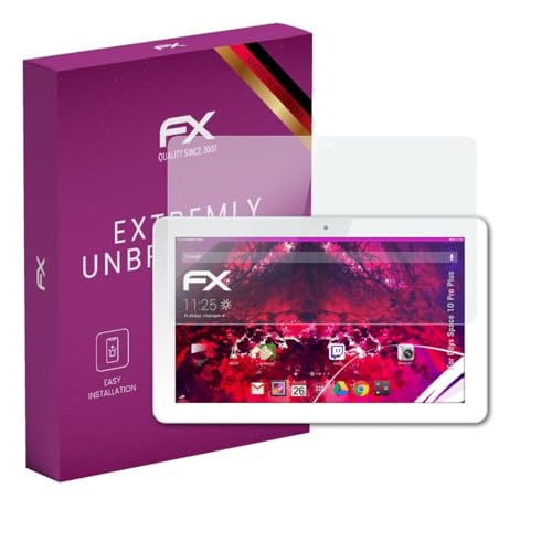 atFoliX Glasfolie kompatibel mit Odys Space 10 Pro Plus Panzerfolie, 9H Hybrid-Glass FX Schutzpanzer Folie