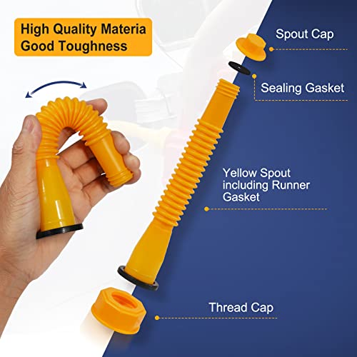 33 Pcs Gas Can Nozzle Replacement Kit, Gas Can Spouts Fits 5 Gallon Gasoline Cans, with Flexible Nozzles, Screw Collar Caps, Thicker Gasket, Spout Cap, Drill Bit and Fuel Vent Caps - for Smooth Flow by Esploratori - Image 3