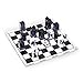 Bey-Berk Dom Acrylic Chess Set, 28-Piece Black and Clear Lucite Pieces with 14