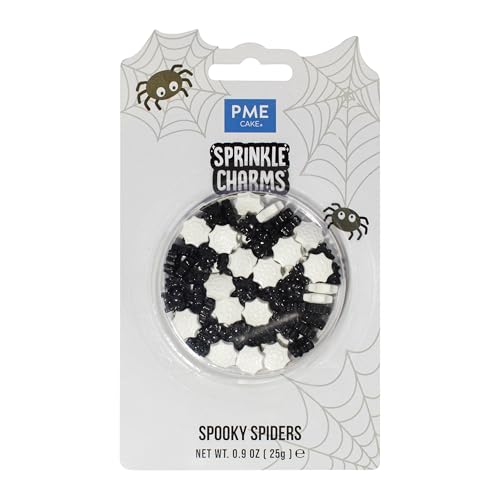 PME Sprinkles decorativos con Charms de Halloween – Arañas (25g)