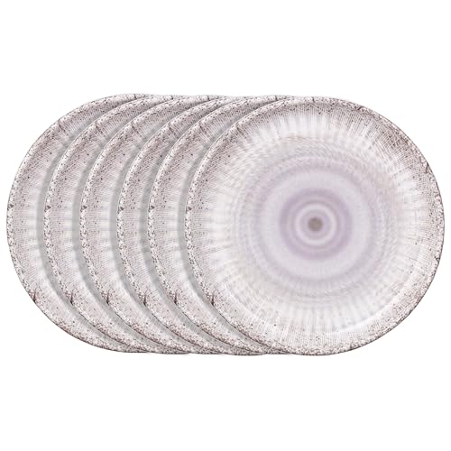 Image of Golden Fish Melamine Dinner Plates Set of 6 for Serving - Full Size, Curved, Vintage Design, Break Resistant for Home, Kitchen, Restaurant, Party (11 inch)