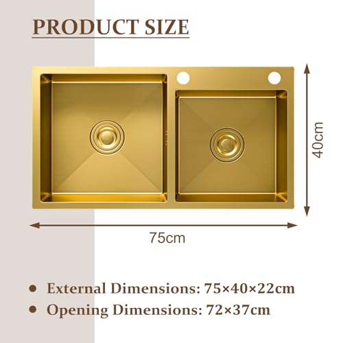 Fregadero doble cubeta para solucionar la falta de espacio en cocinas modernas con 75x40 cm 8