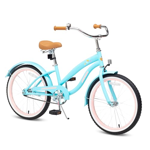 Image of ACEGER Girls Beach Cruiser Bike for Kids 5-13 Years Old, 16 inch 18 inch 20 inch 24 inch Single Speed Kids Bicycle Included Coaster Brake, Front and Rear Reflectors, 24 inch 7 Speeds with Dual Brakes