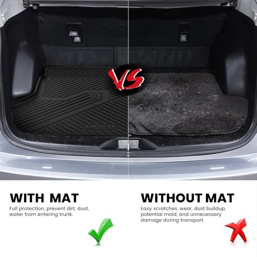 Image of LASFIT Cargo Mat for Subaru Forester 2024 2023 2022 2021 2020 2019 | All Weather Custom Fit Anti-Slip Pet Friendly Easy Clean TPE Trunk Mat Cargo Tray Liner Accessories, Black