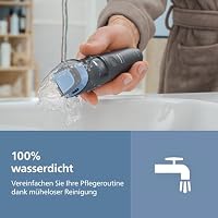 Philips Bartschneider 3000er-Serie – selbstschärfende Klingen mit abgerundeten Spitzen, 20 Längeneinstellungen, Lift&Trim-Kamm, 100% wasserdicht, Akkuanzeige, USB-Ladegerät, Modell BT3619/15 – Ansicht 8
