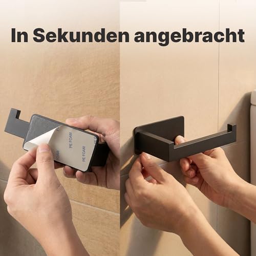 Minismus toilettenpapierhalter, Edelstahl klopapierhalter mit starkem Selbstklebendem Sticker, der bis zu 3 kg hält, bohrfreier klorollenhalter für eine beschädigungsfreie und einfache Installation