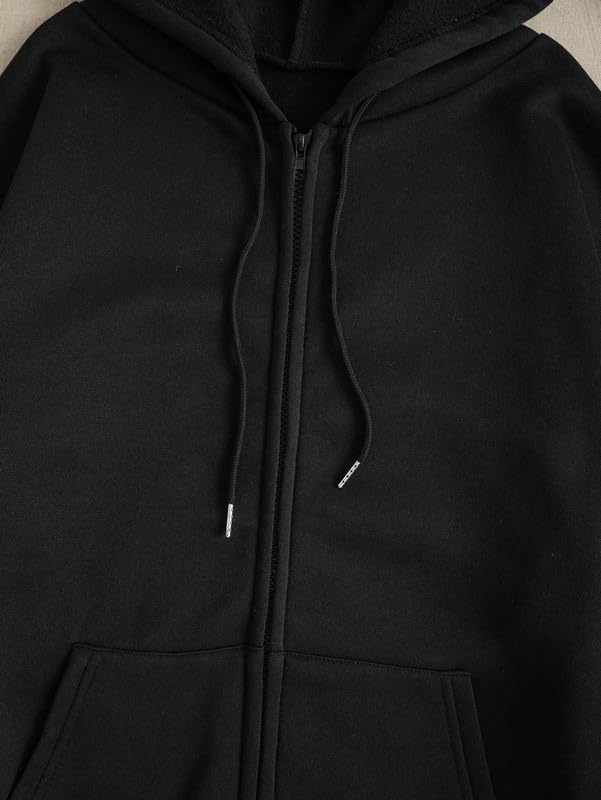 Image of Imsa Moda Women's Polycotton Fleece Plain Full-Zip Hooded Winter Sweatshirt | Kangaroo Pocket | Casual Warm Outerwear