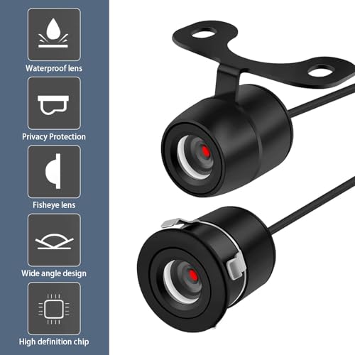 Image of 1 PC Car with Light HD Rearview Camera Kit, 170 Wide-Angle Butterfly Camera + 6 m Video Cable + 1 m Power Cable + Two Mounting Screws, Portable Repair Modification Accessories (Black)