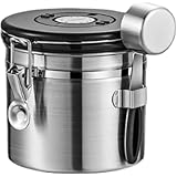 Zxyler 保存容器・キャニスター 単方向排気式でコーヒー豆・コーヒー粉の香りを保ち 食品・粉ミルク・お茶・ドライフルーツも保存可能 高密封で防潮・防虫 家庭キッチンに最適 内容物確認しやすく清掃容易 食材の鮮度を長期間保持する実用的保存缶