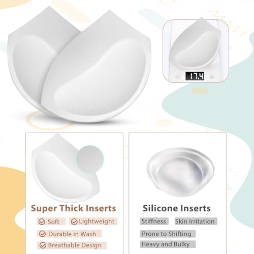 Image of Nimiah Super Thick Bra Pad - Add 1-2 Cups Push up Breast Enhancer Inserts Sew in Boob Cup for Dress Swimsuit Sport