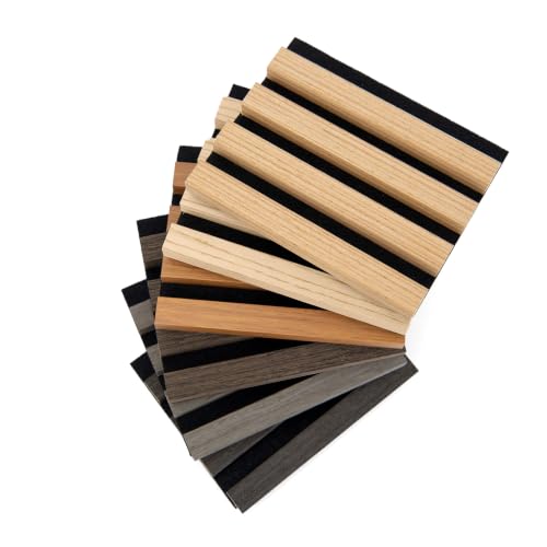 Image of Art3d Soundproof Wood Slat Wall Panel, 6 x 4.7 in, 6 Sample Packs, 6 Colors
