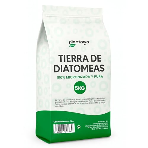 PLANTAWA Tierra de Diatomeas 5 kg | Polvo Ultrafino de Alta Pureza | Materia Prima Natural Sin Tratamientos Químicos | El embalaje puede variar