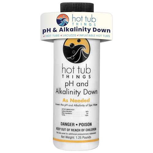 Hot Tub Things pH & Alkalinity Down - Alkalinity Decreaser for Hot Tubs & Spas - pH Down for Pools Maintains Clear Water Gentle on Equipment Easy Water Balance Solution for Spas & Pools - 1.25 lb