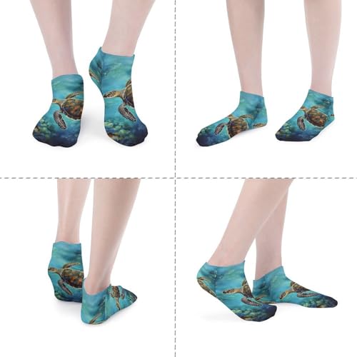 Sea Turtle Socks Ankle Length Socks Casual Short Socks for Women Men Low Cut Sports Socks Running Socks No Show Socks Ankle Socks Athletic Socks Workout Socks4