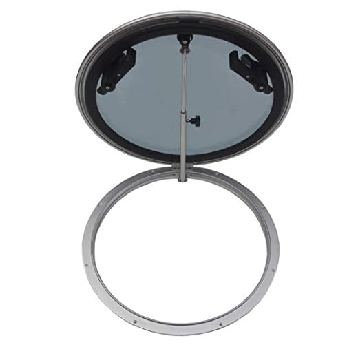 Galamarine Deck Hatch/Marine Hatch Porthole - Anodized Aluminum Round Hatch with Tempered Glass for Boat/Yacht/Nautical/RV (⍉22.6")