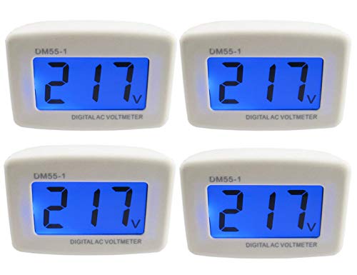 Digital Voltmeter, Yeeco Flat US Plug in AC LCD Voltmeter Volt Panel Meter AC 100V for AC 80-300V, Voltage Tester Voltage Monitor, Gauge Household Amp Meter Measuring, 4PCS