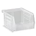 Quantum QUS200CL Ultra Stack and Hang Bin, 5" Length x 4-1/8" Width x 3" Height, Clear, Pack of 24
