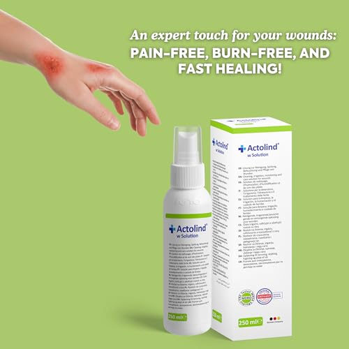 Actolind w Solution 250 ml Antiseptische Wundspüllösung in Sprühflasche Schmerzfreie Reinigung, Spülung und Befeuchtung von akuten, chronischen und infizierten Wunden & Verbrennungen PHMB PZN:10985416