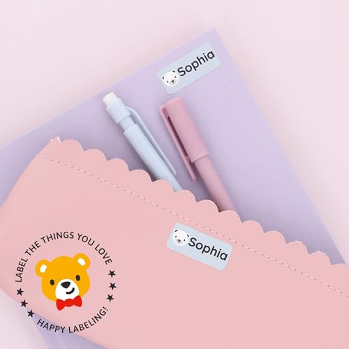 TeddyLabels - Personalized Name Labels for Kids (60) – Waterproof and Durable Clothing Labels for Kids, Labels for School Supplies, Stickers for Nursery, Daycare, and Preschool -Shapes - 8