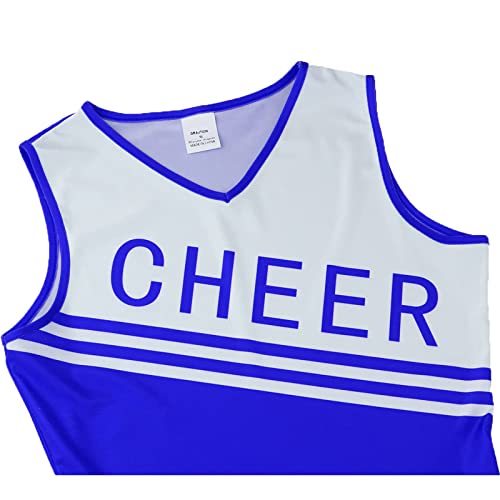 Grajtcin Girls Cheerleader Costume Dress For Kids Halloween Costume 8 Years Cheer Uniform Cheerleading Outfit (140, Blue) #TOP4