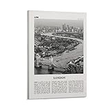 London-Druck, schwarzer und weißer Himmel, 