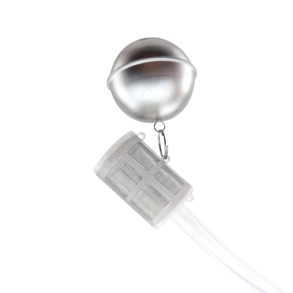 SS Ball Float & 80cm Silicone Dip Tube With Filter - Floating Beer Keg Liquid Dip Tube Kit for Homebrew, Ball/Pin Lock Kegs