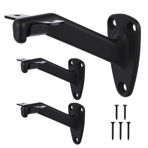 Supports de rampe d'escalier HOME MASTER HARDWARE robustes noir mat x3 - 2