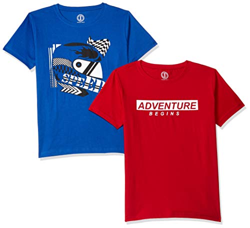 Image of Joshua Tree Boy's Paisley Regular fit T-Shirt (GT04-14 Red and Blue 11-12 Yrs)