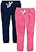 Carter's Big Girls' 2-Pack French Terry Jogger, Navy/Pink, 8